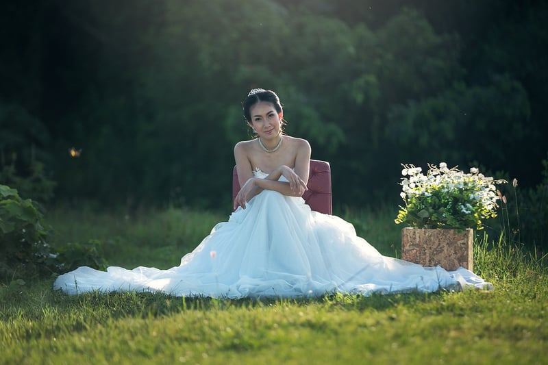 Bride in White Wedding Dress